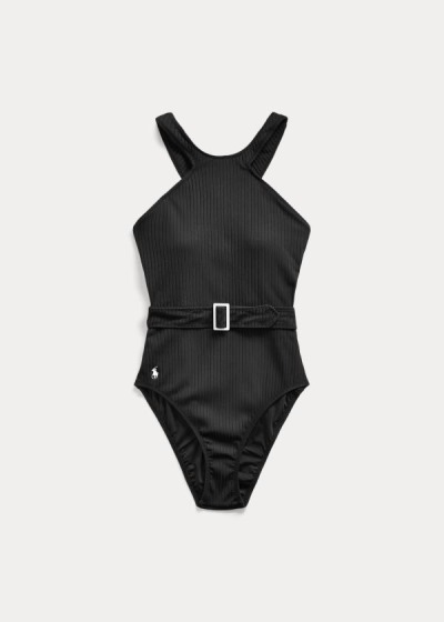 One-Piece Polo Ralph Lauren Mujer Negros - Belted Halter - SMOYA1423